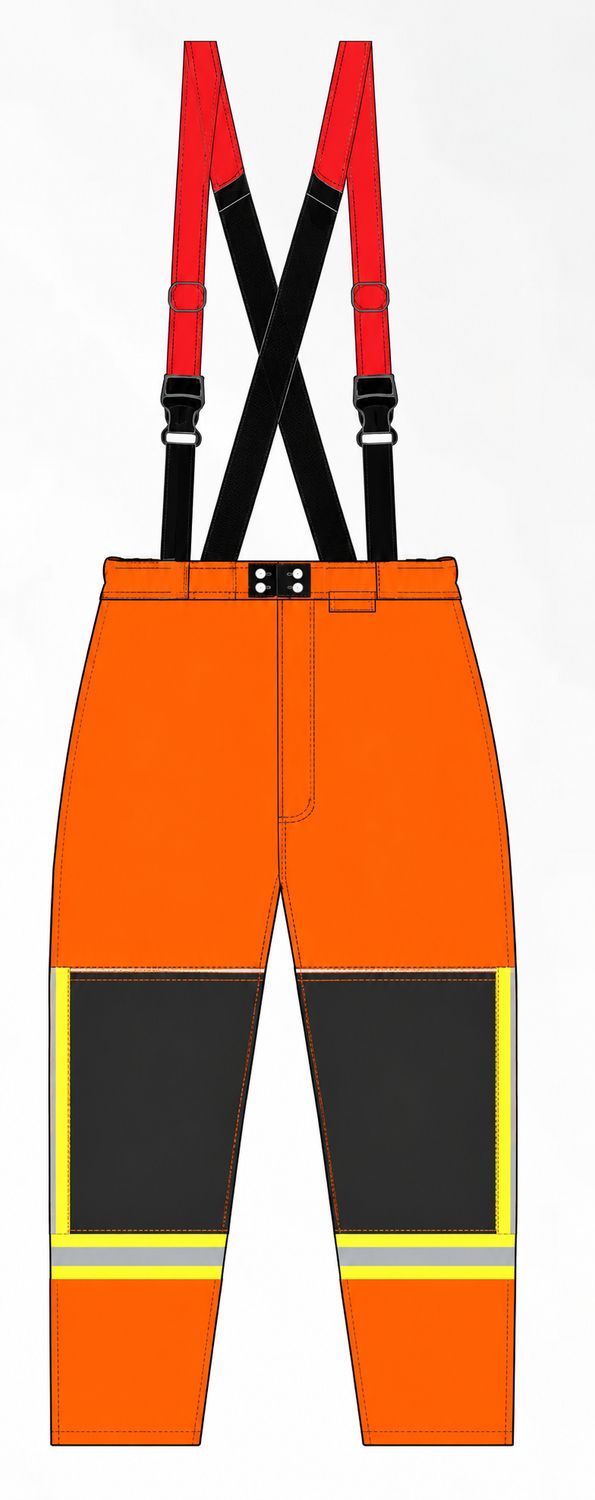 Surpantalon d'intervention textile sapeurs-pompiers / RCSC CCFF niveau 1 orange Triple Trim YPSILON sans poches MARTINAS