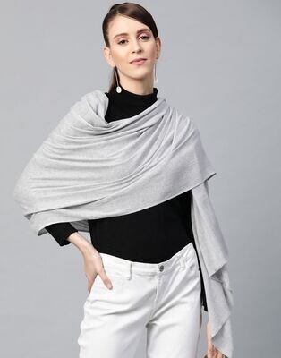 Light Grey Poly Cotton Brushed Stole