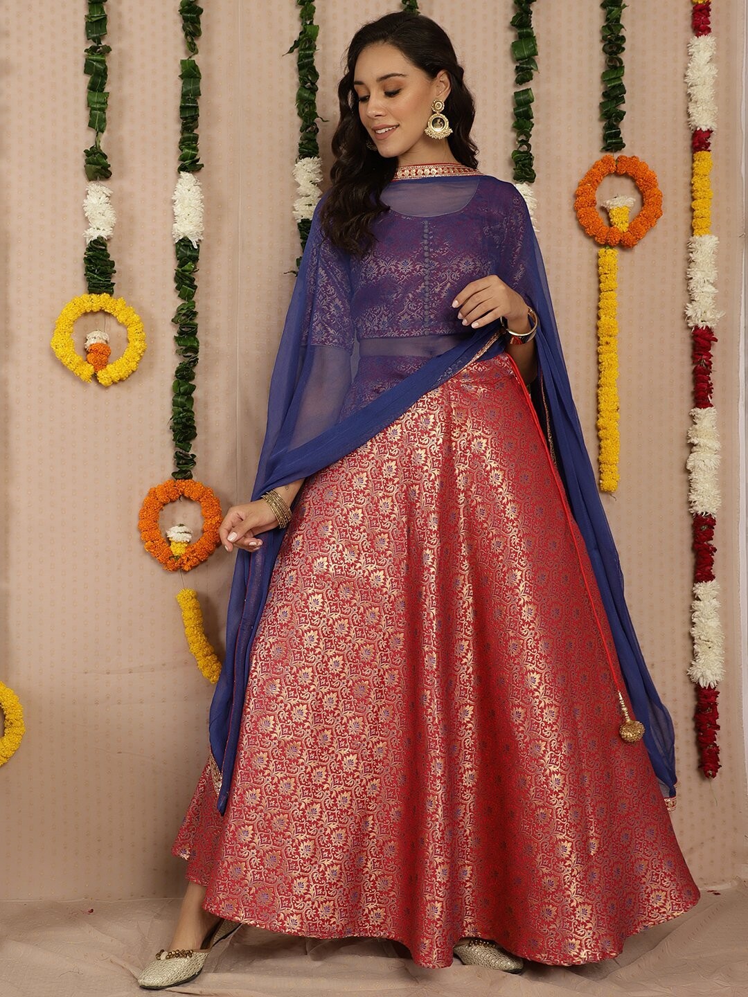 Rani Pink Brocade Silk Designer Lehenga Choli - SA283303