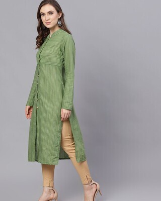 Green Button-Down Kurta