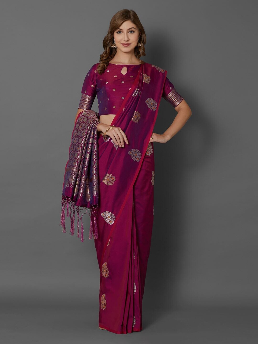 Magenta Banarasi Saree