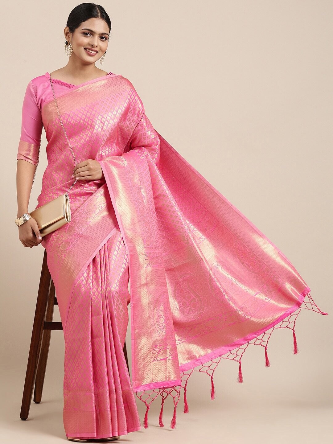 Pink Banarasi Saree