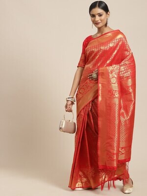 Red &amp; Gold Kanjeevaram Saree
