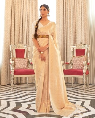 Beige Handloom Silk Saree