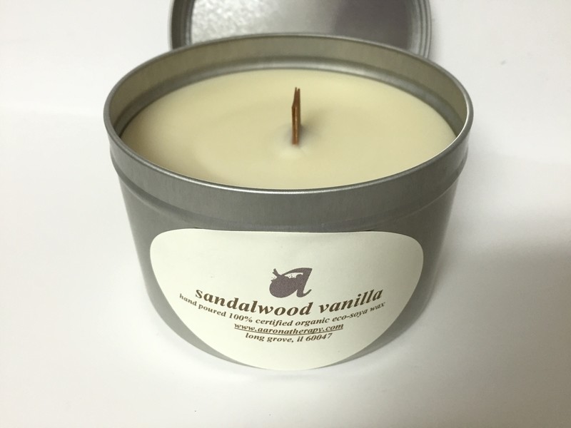 16 ounce Natural Soy Wax Candle in Metal Tin w/Wood Wick
