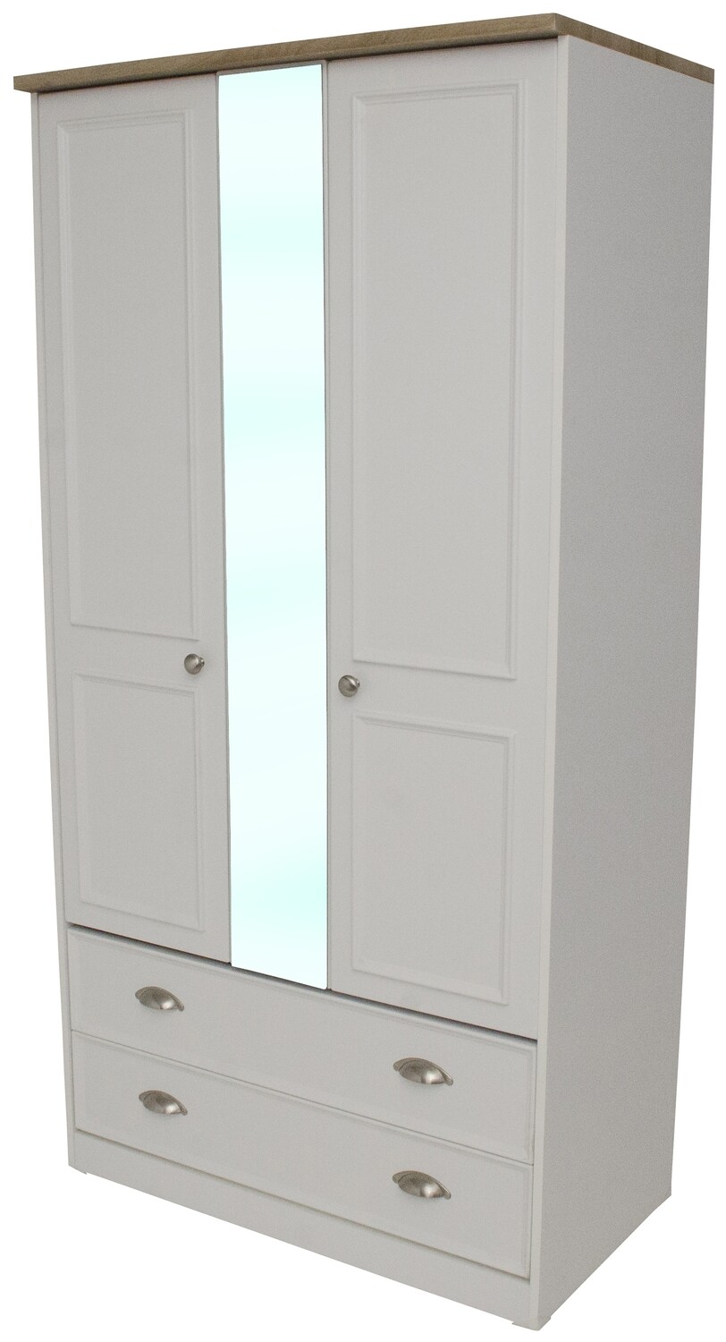 Heritage Grey 3ft Two Drawer Robe Centre Mirror