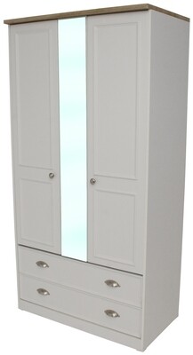 Heritage Grey 3ft Two Drawer Robe Centre Mirror