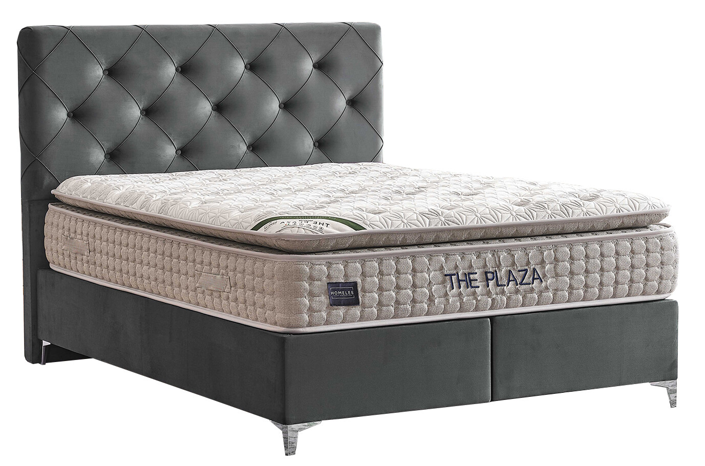 Active Ottoman by Homelee - Plush Velvet Grey