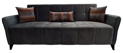 Levy Velvet Sofa Bed - Grey | Teal