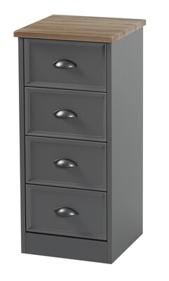 Heritage 4 Drawer Locker - Charcoal | Grey | White