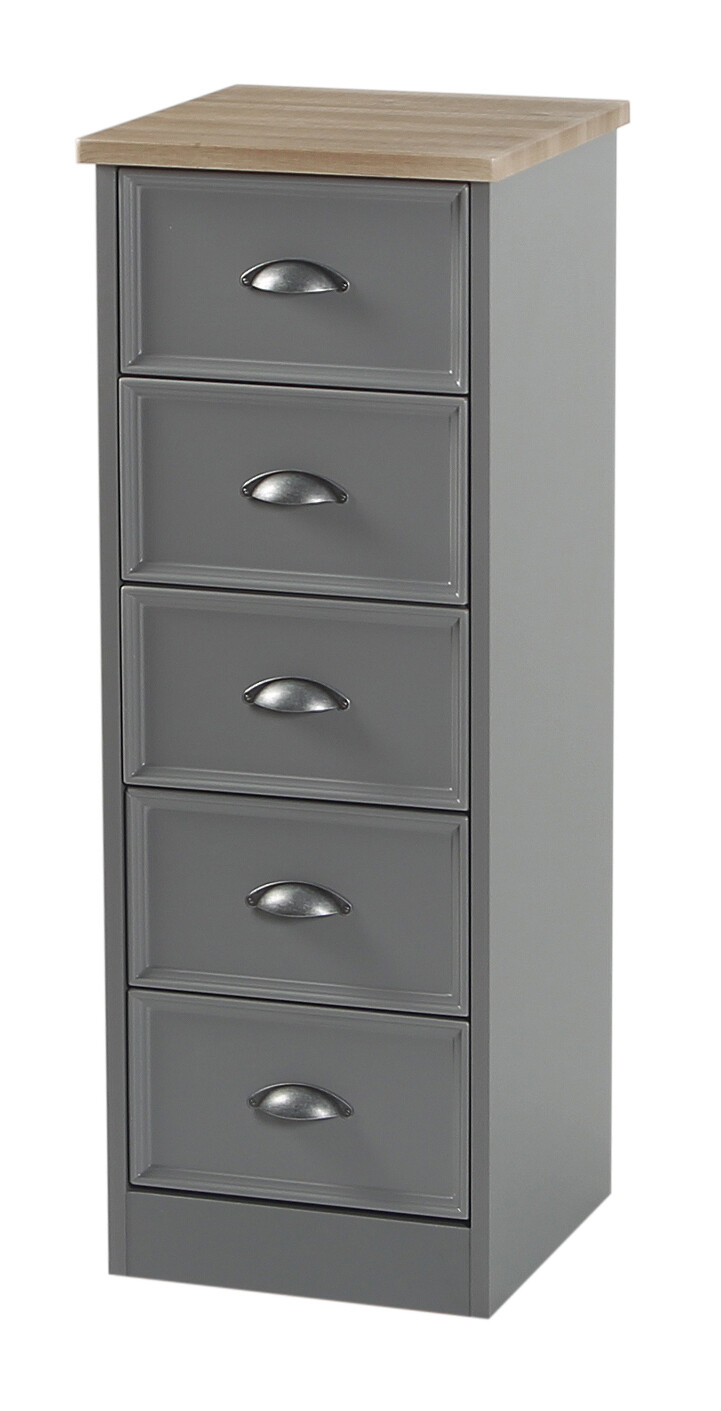 Heritage 5 Drawer Locker - Charcoal | Grey | White