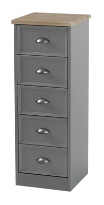 Heritage 5 Drawer Locker - Charcoal | Grey | White