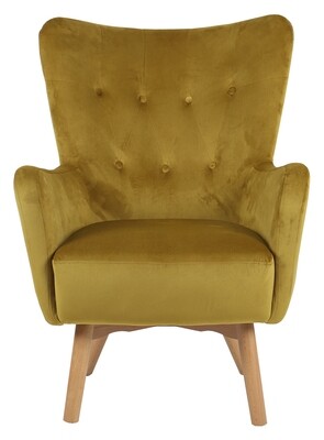 Malibu Ocasional Velvet Chair - Mustard | Red