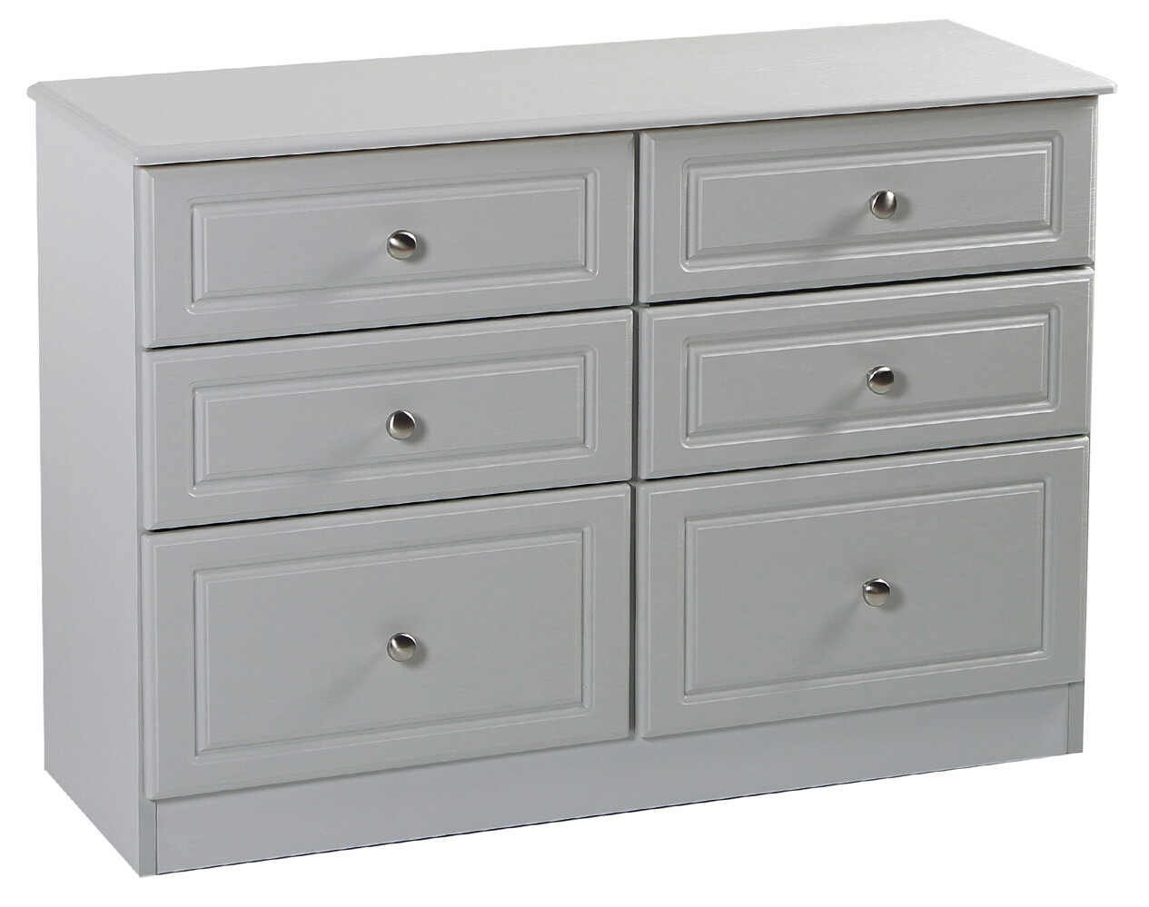 Grey Ash 6 Drawer Mid Chest
