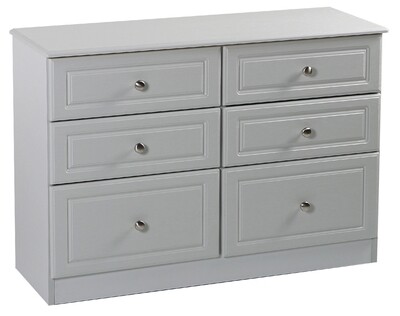 Grey Ash 6 Drawer Mid Chest