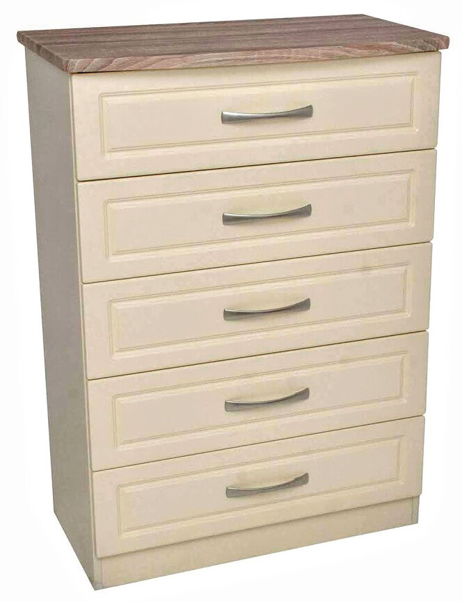 Milano 5 Drawer Chest - Cream Oak