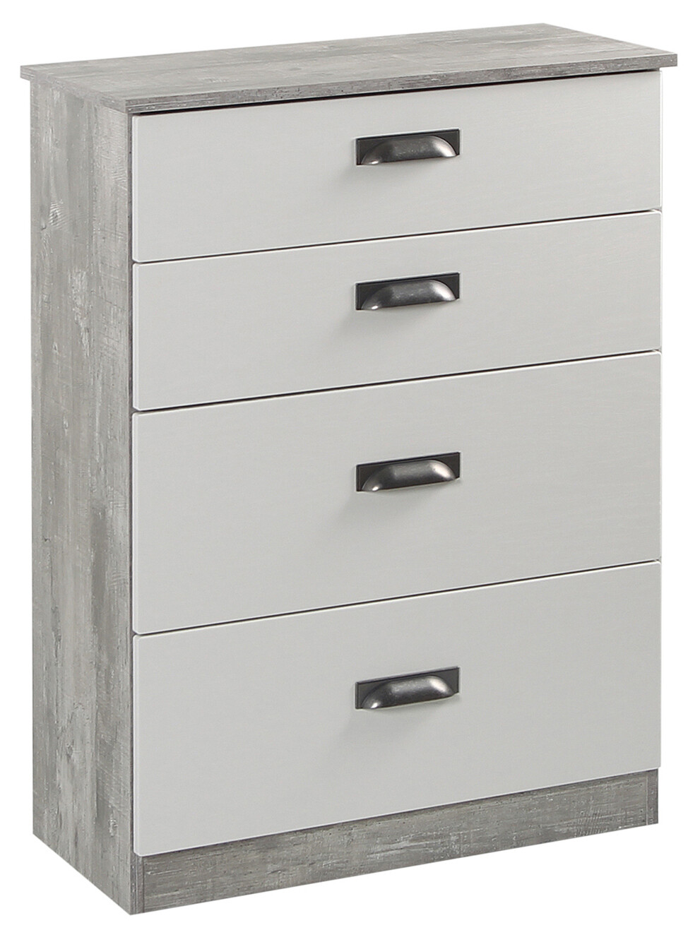 Vogue 4 Drawer Deep Chest - Concrete | Light Grey