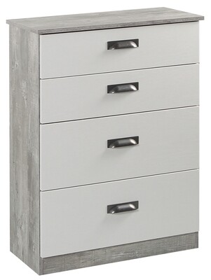 Vogue 4 Drawer Deep Chest - Concrete | Light Grey