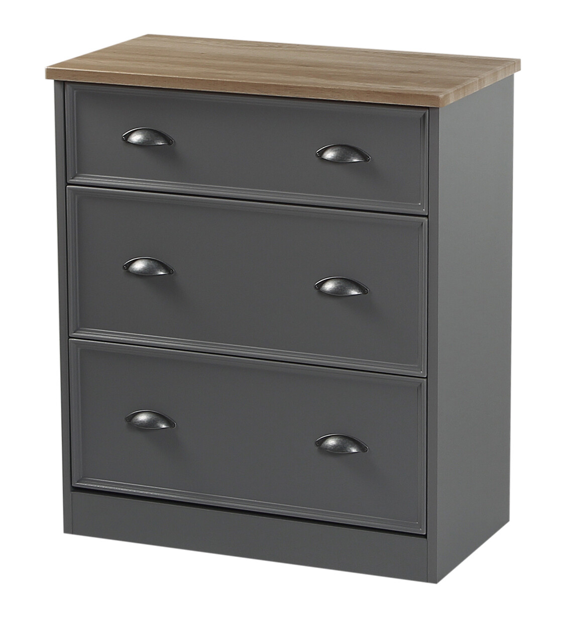 Heritage 3 Drawer Deep Chest - Charcoal | Grey | White