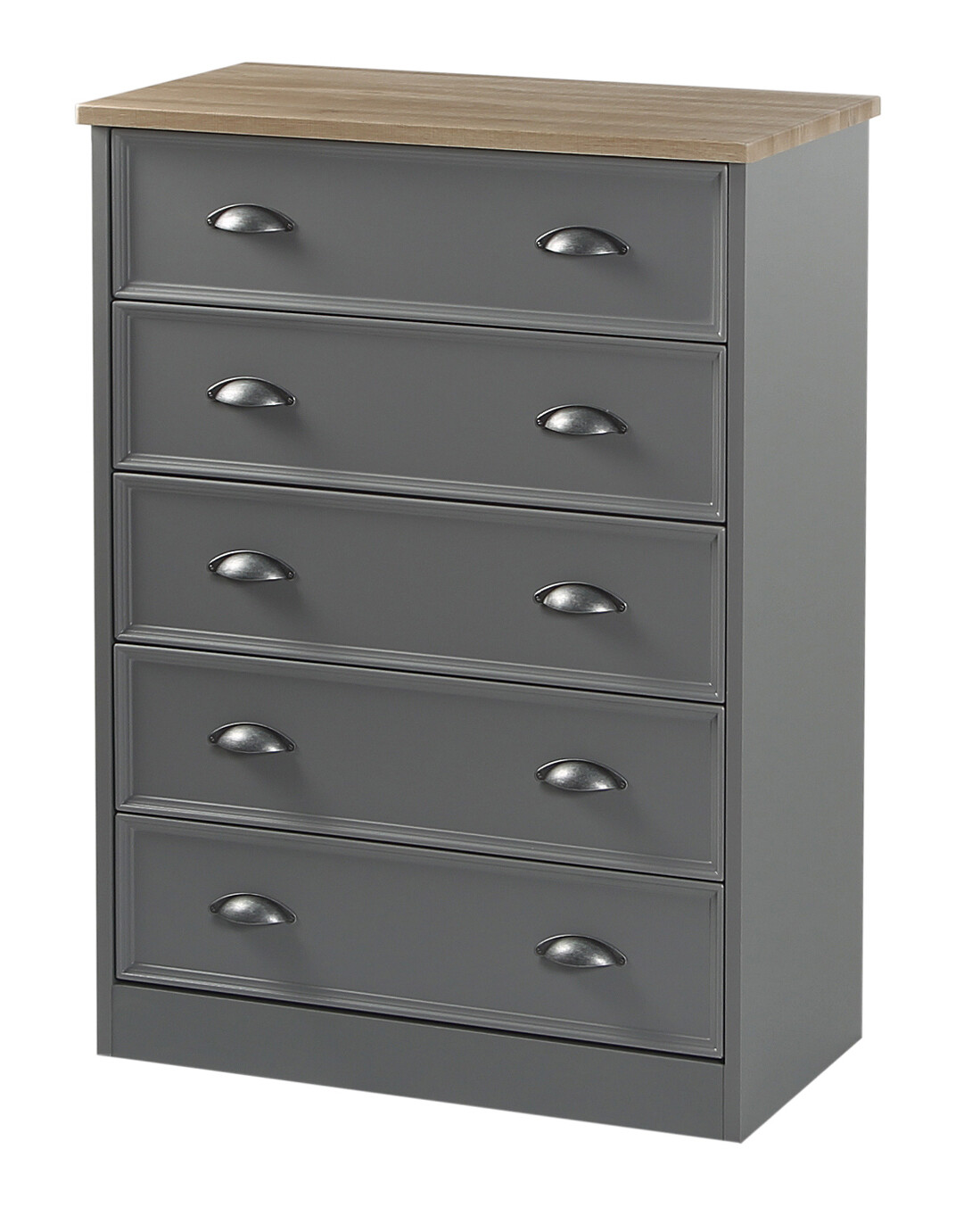 Heritage 5 Drawer Chest - Charcoal | Grey | White