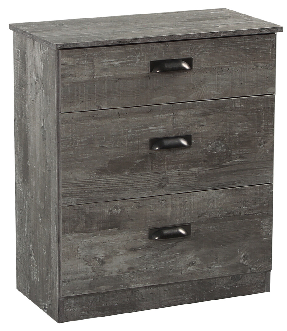 Vogue 3 Drawer Deep Chest - Concrete | Light Grey