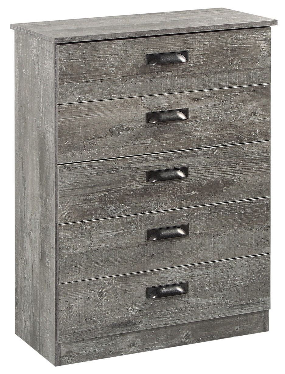 Vogue 5 Drawer Chest - Concrete | Light Grey