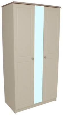 Milano 3ft Robe with Centre Mirror - Cream Oak
