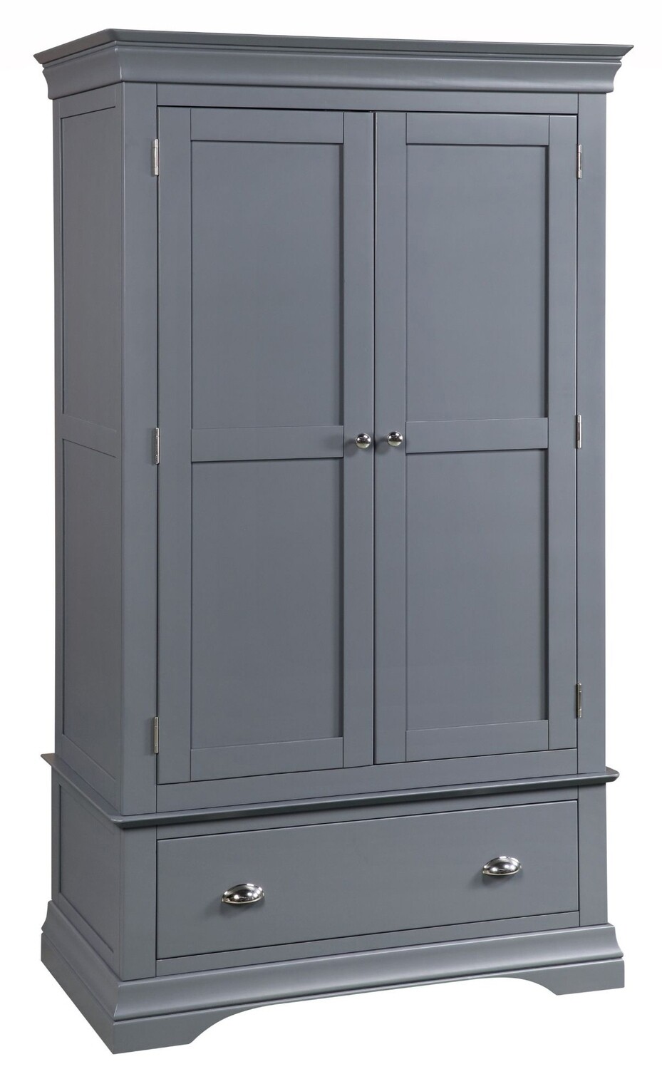 Daniella Double Wardrobe With Drawer - Dark Grey