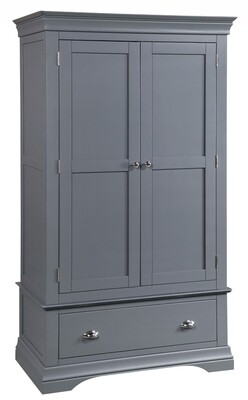 Daniella Double Wardrobe With Drawer - Dark Grey