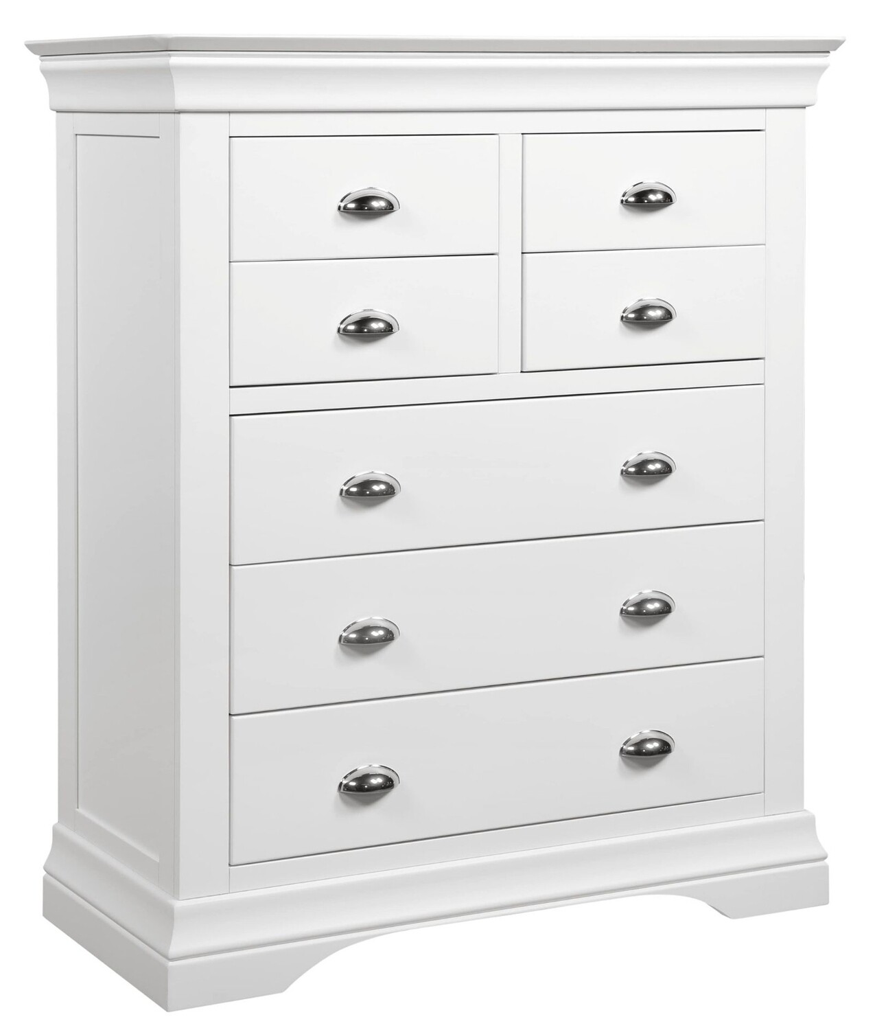 Bella 3+4 Tall Chest - White