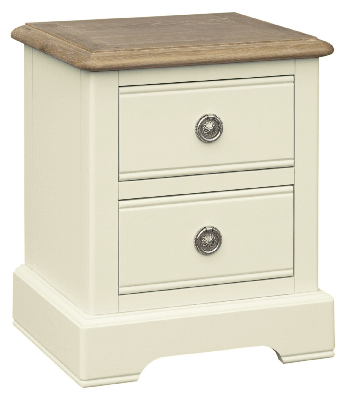 Meghan 2 Drawer Bedside Locker - Cream Oak