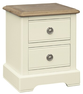 Meghan 2 Drawer Bedside Locker - Cream Oak