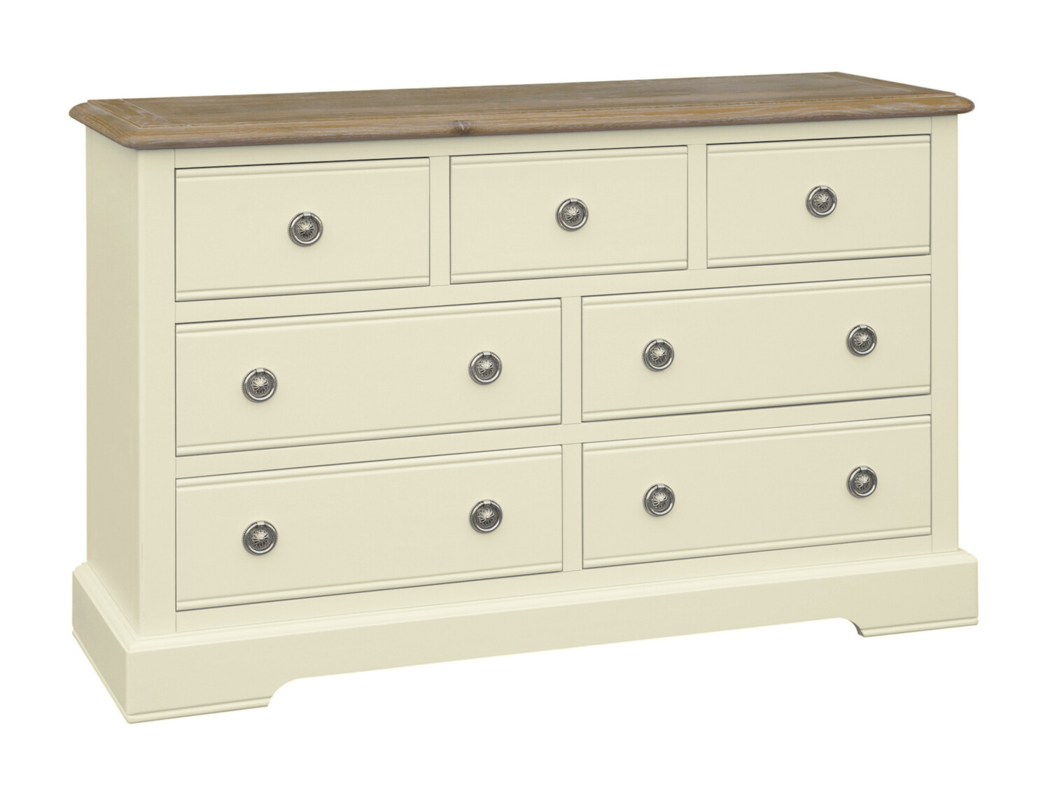 Meghan 4+3 Drawer Wide Chest - Cream Oak