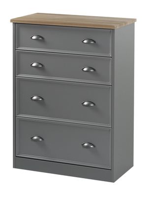 Heritage 4 Drawer Deep Chest - Charcoal | Grey | White