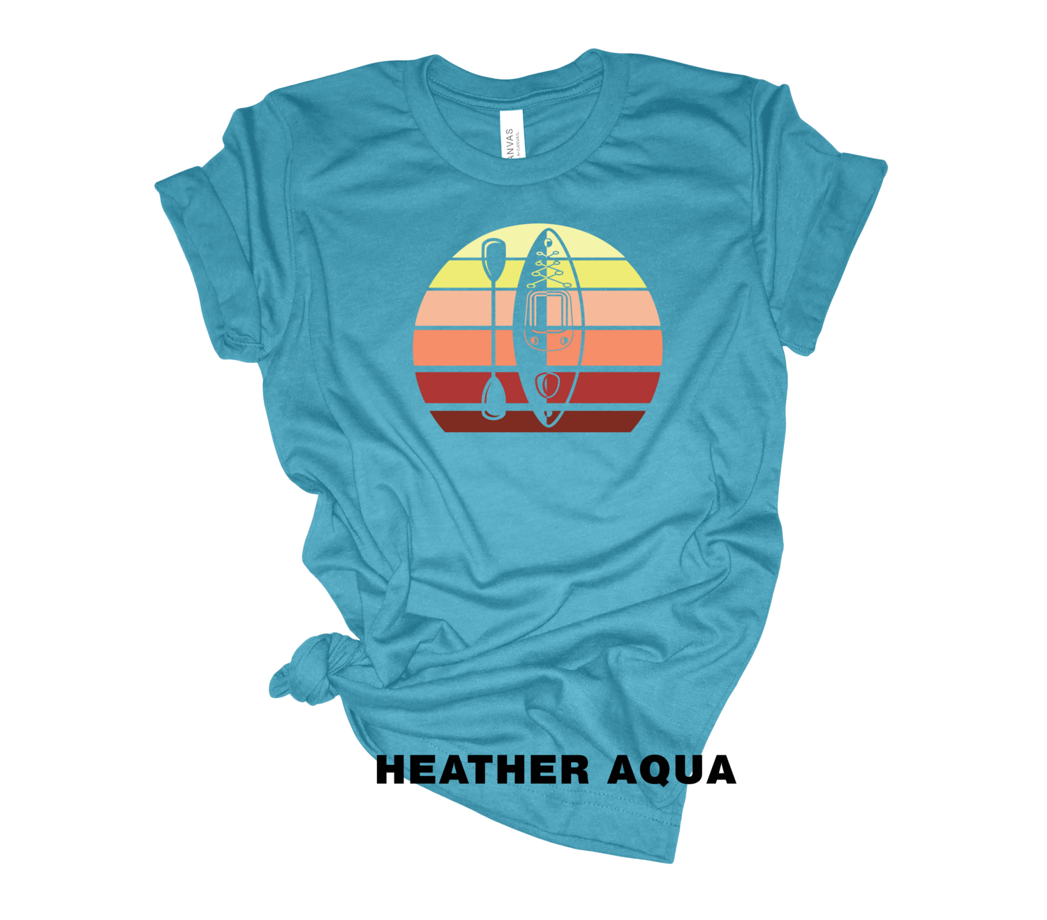 Retro Kayak and Paddle Silhouette Circle