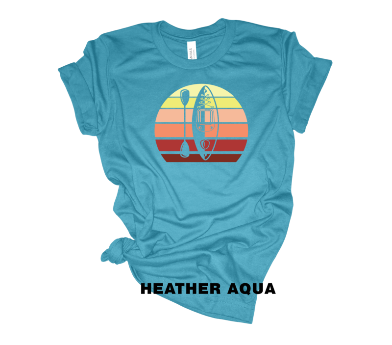 Retro Kayak and Paddle Silhouette Circle