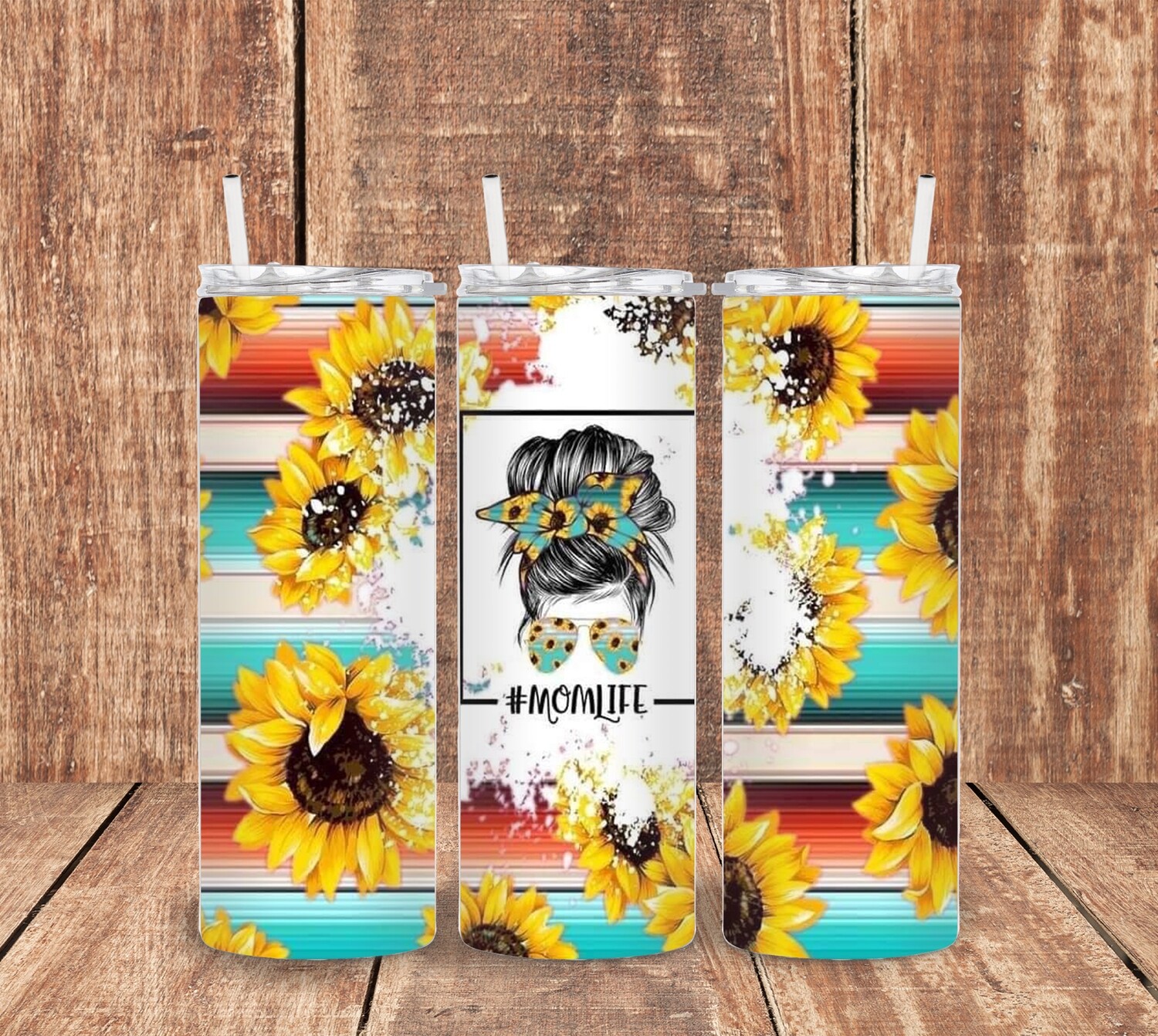 Aztec Sunflower Mom Life Tumbler