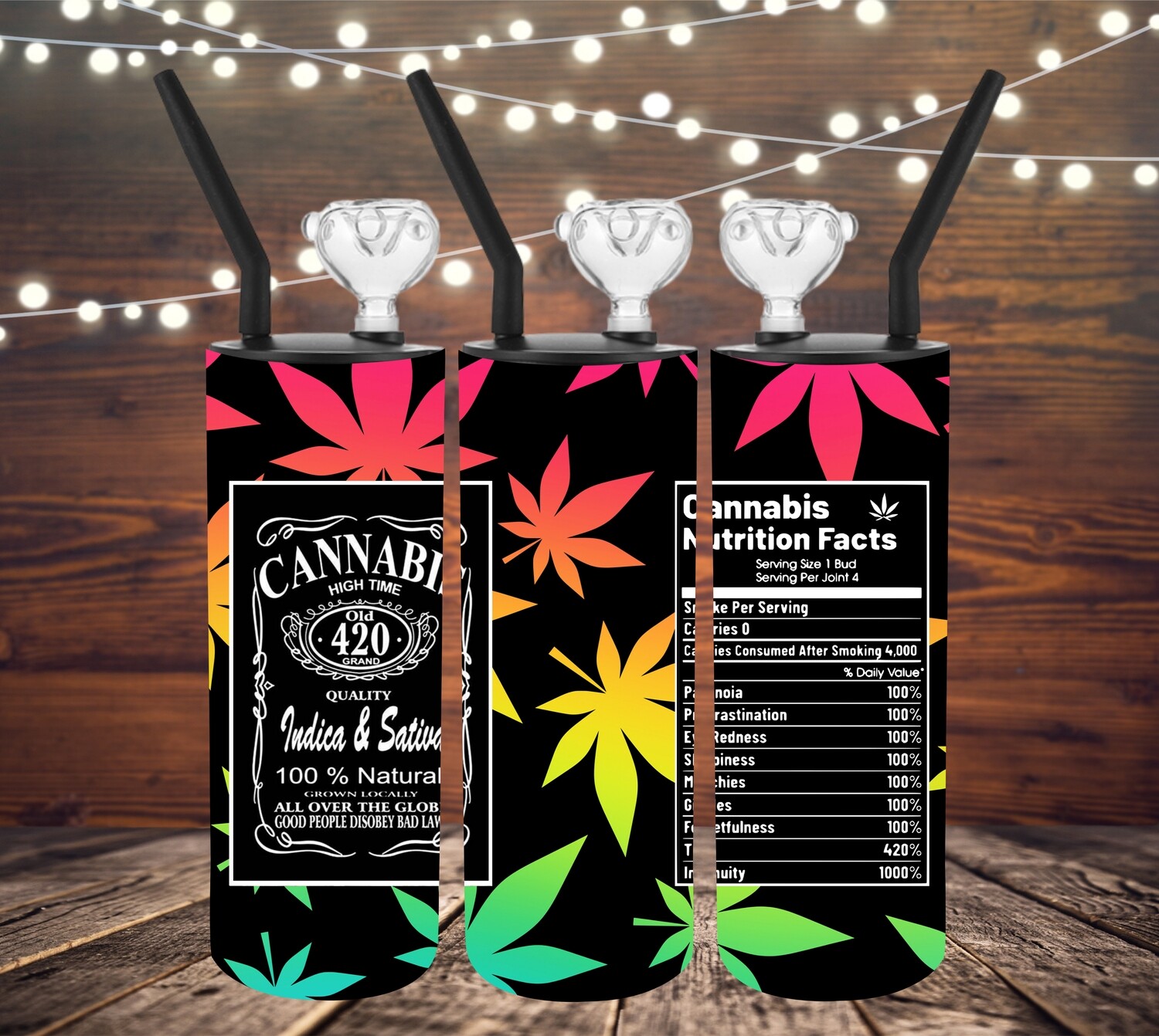 Neon Cannabis Tumbler