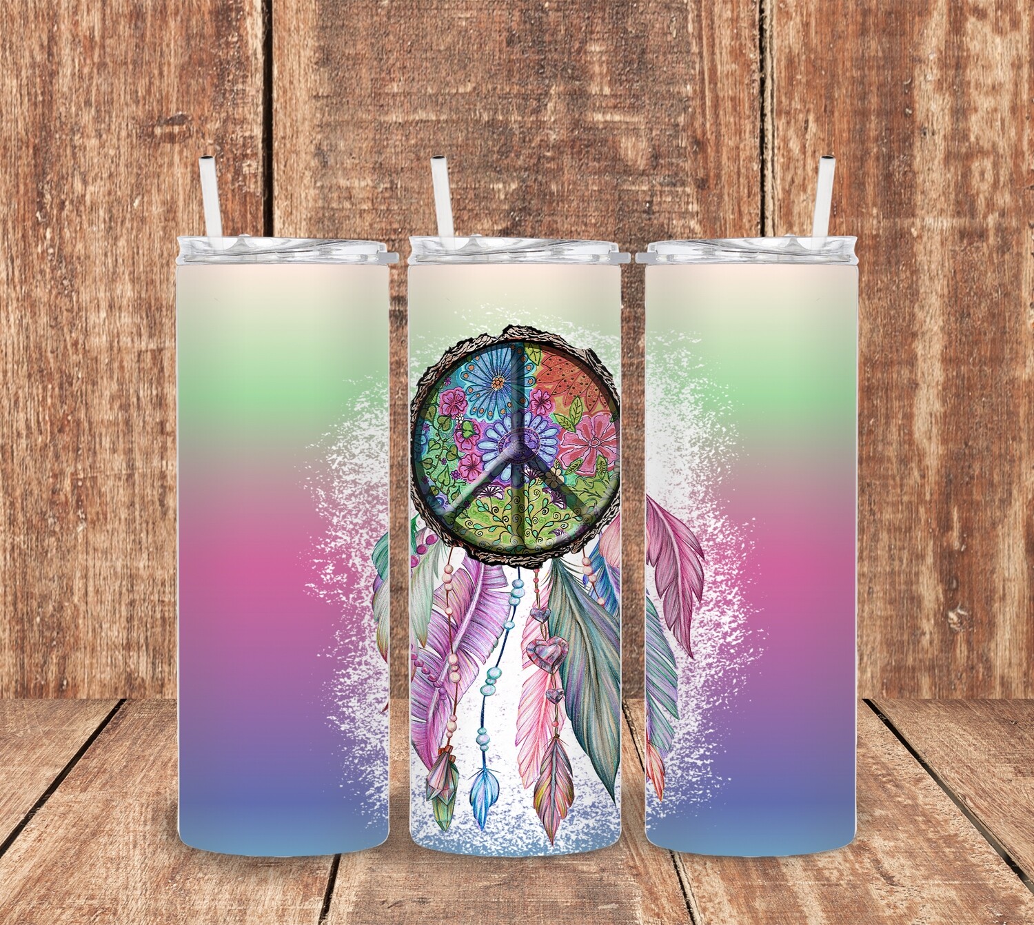Peace Sign Dream Catcher Tumbler
