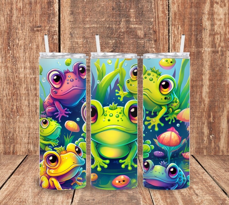 Neon Frogs Tumbler