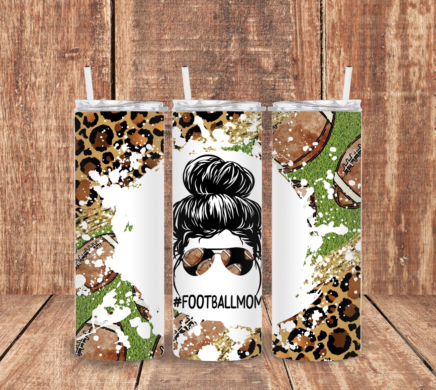 Football - Mom Bun  Tumbler