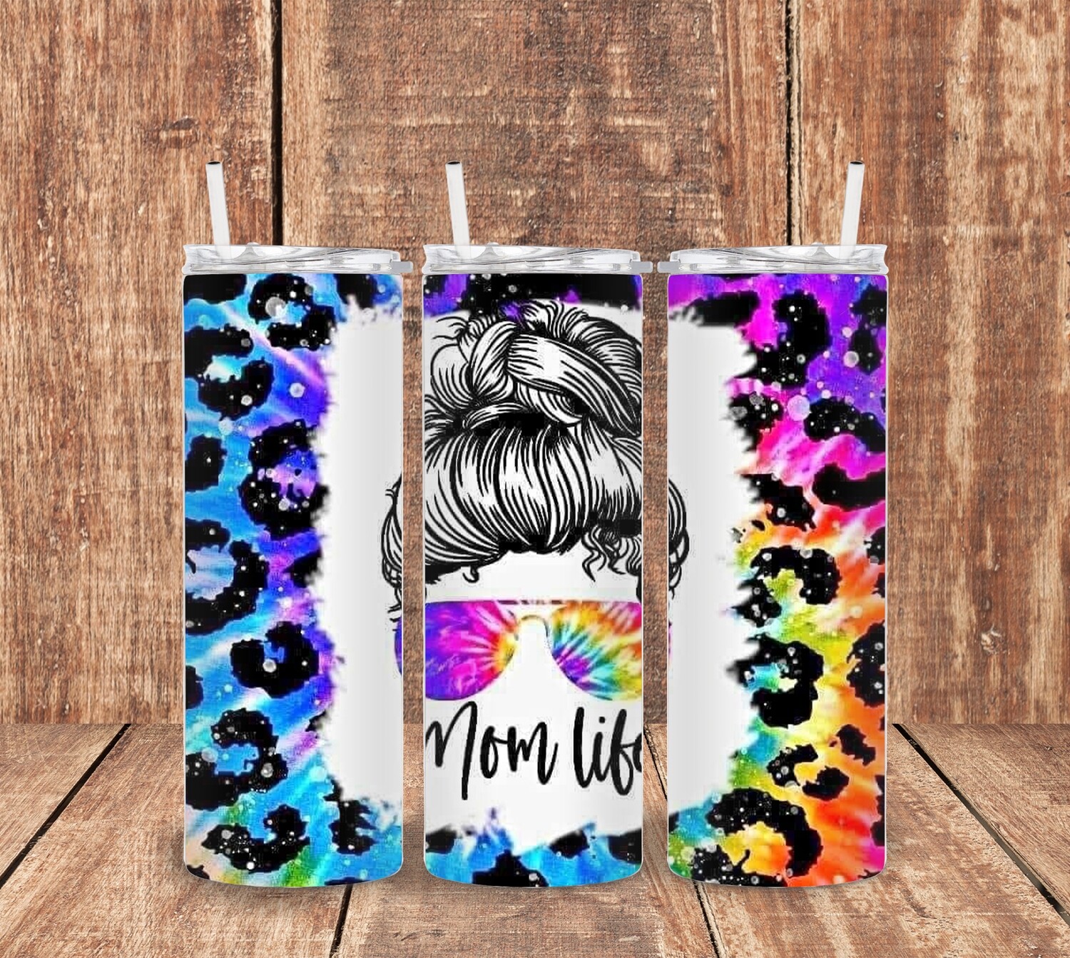 Mom Life Tye Dye Sunflower Tumbler