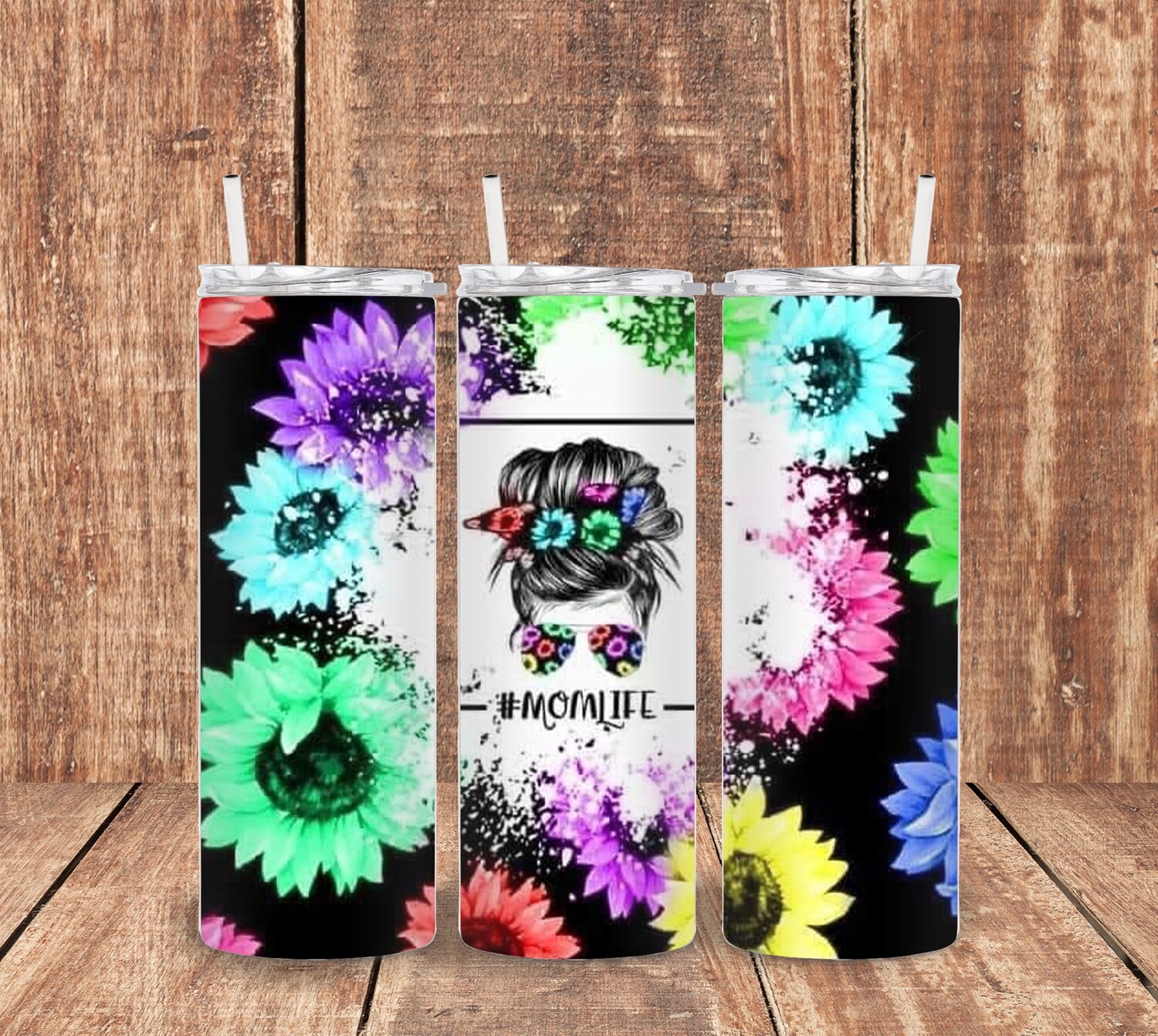 Mom Life Colorful Daisy Tumbler