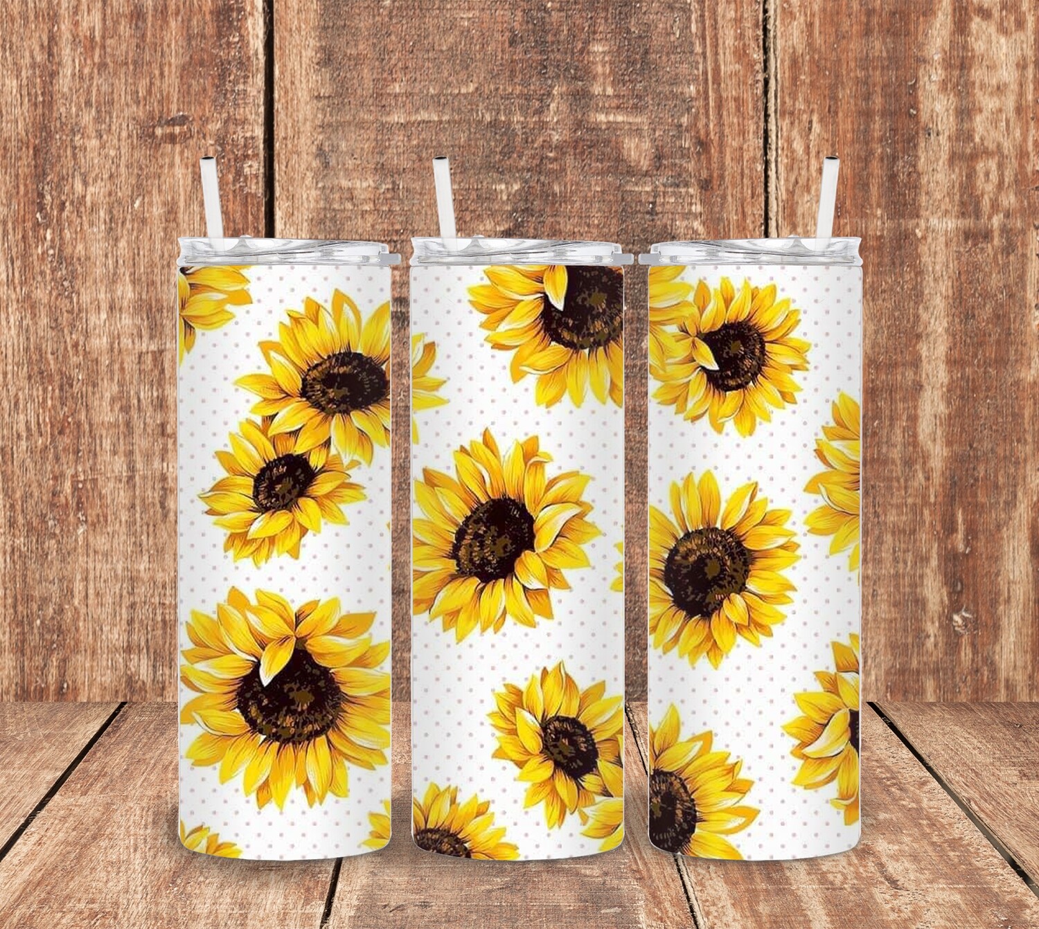 Sunflowers on White Tumbler