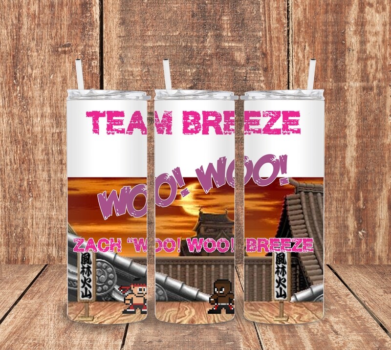 Zach Breeze Fight  Tumbler - Pink Font