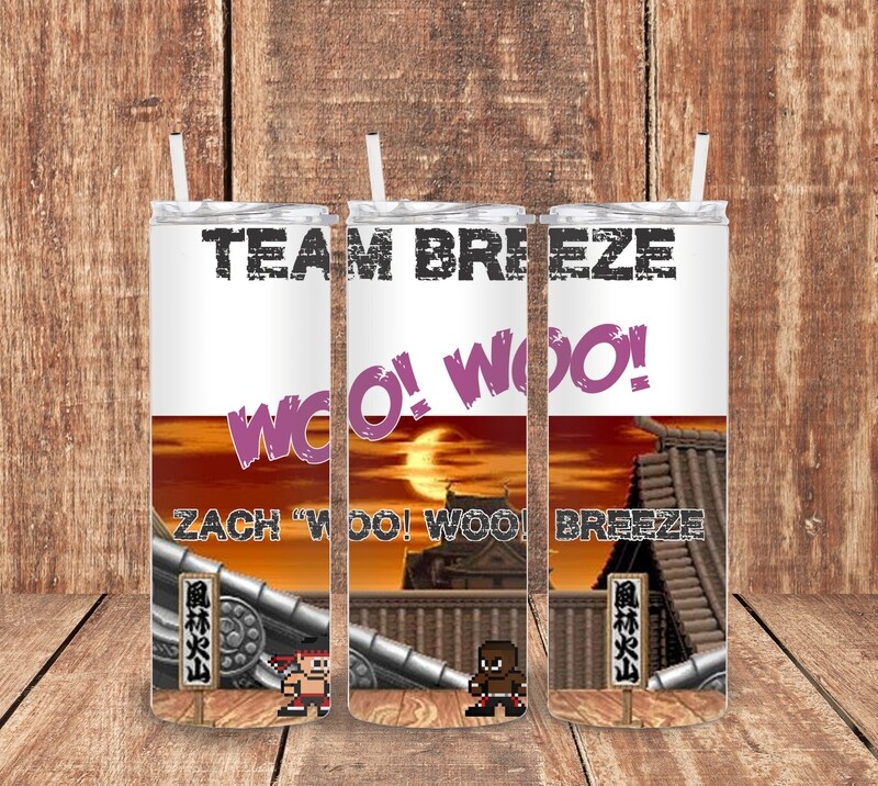 Zach Breeze Fight  Tumbler - Black Font
