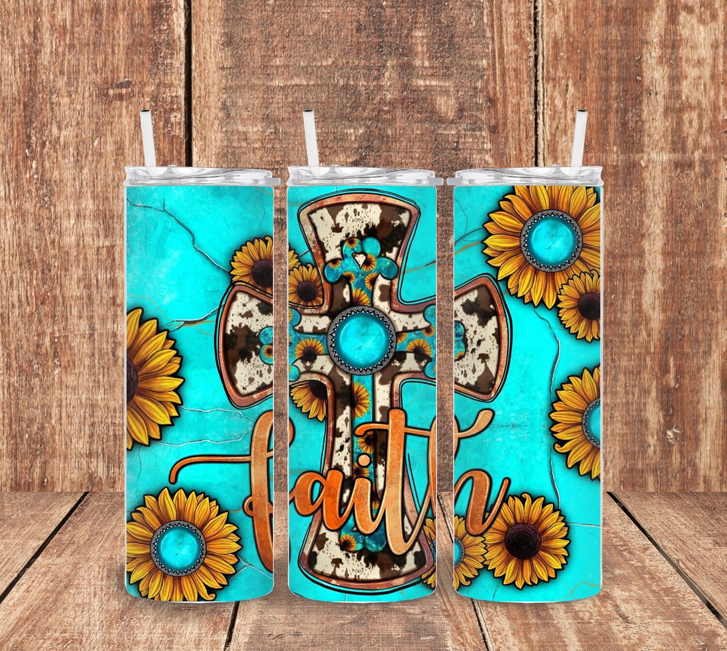 Turquoise Cross Tumbler