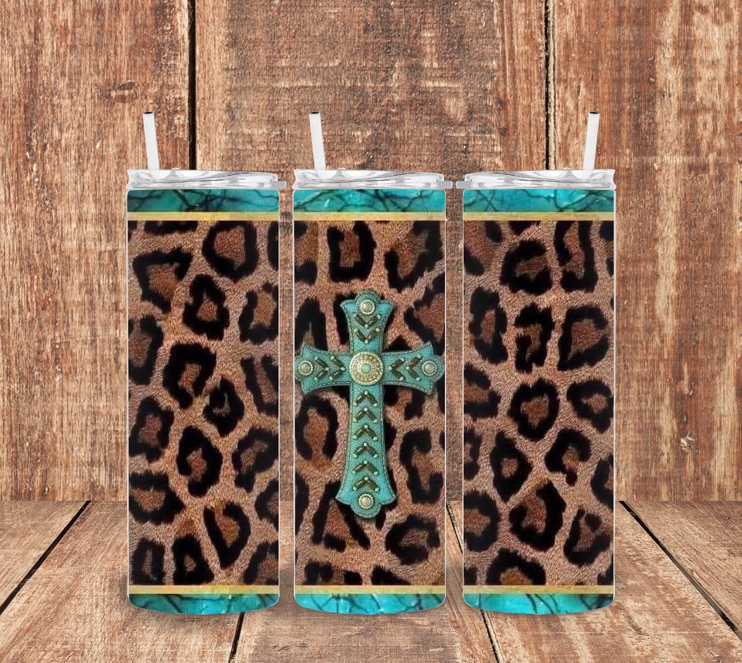 Leopard Cross Tumbler