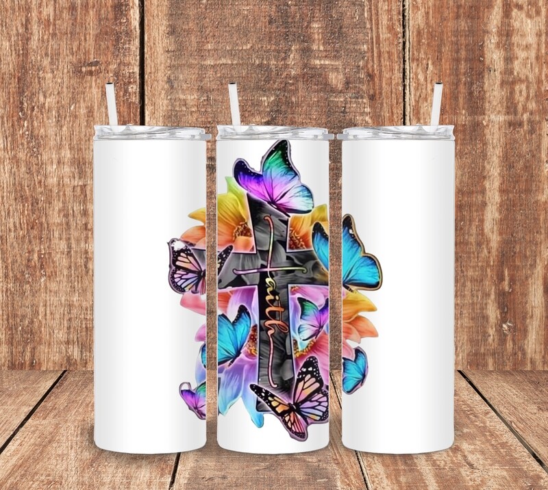 Faith Butterfly Tumbler