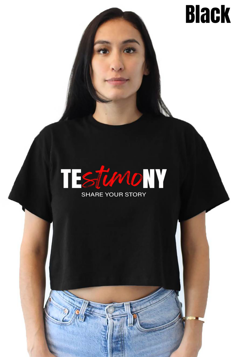 Test Into Testimony Script Crop Top - PRE-ORDER